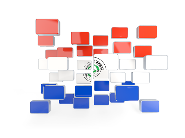 Square mosaic background. Download flag icon of Paraguay at PNG format