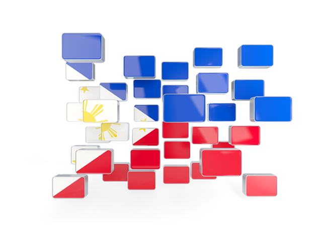 Square mosaic background. Download flag icon of Philippines at PNG format