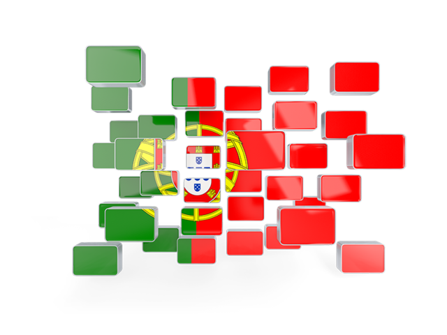 Square mosaic background. Download flag icon of Portugal at PNG format