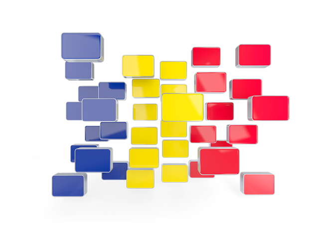 Square mosaic background. Download flag icon of Romania at PNG format