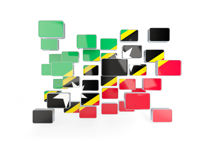 Square mosaic background. Download flag icon of Saint Kitts and Nevis at PNG format
