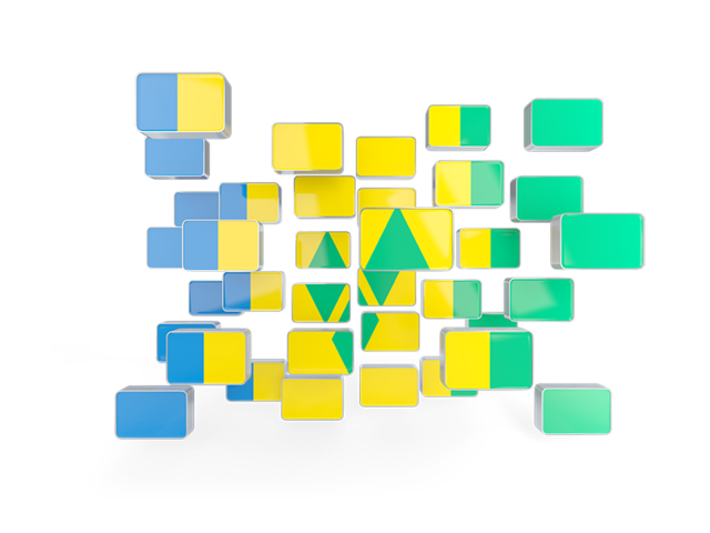 Square mosaic background. Download flag icon of Saint Vincent and the Grenadines at PNG format
