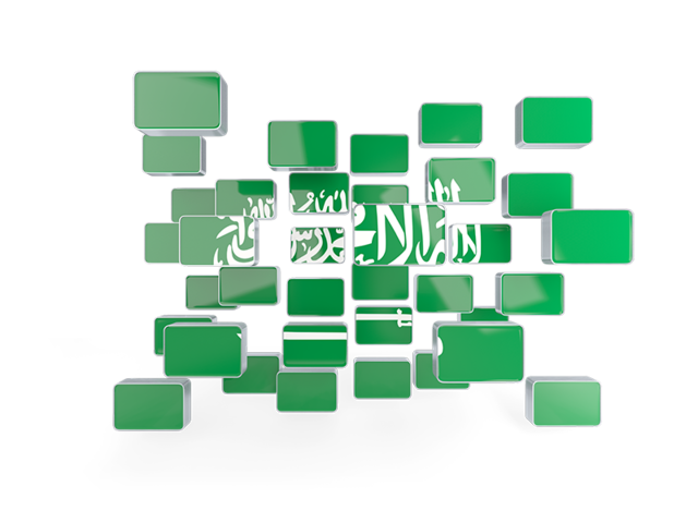 Square mosaic background. Download flag icon of Saudi Arabia at PNG format