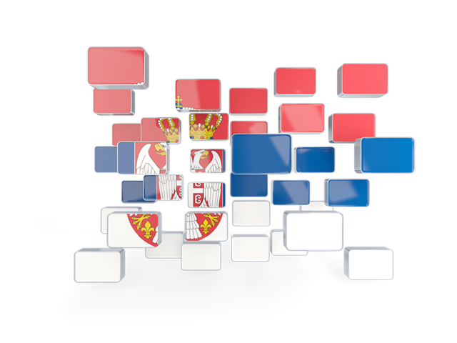 Square mosaic background. Download flag icon of Serbia at PNG format