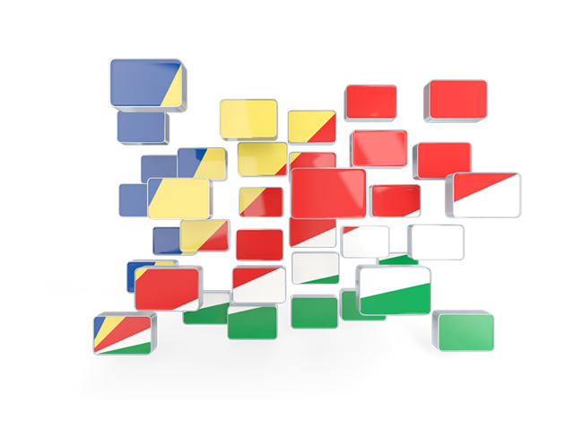 Square mosaic background. Download flag icon of Seychelles at PNG format