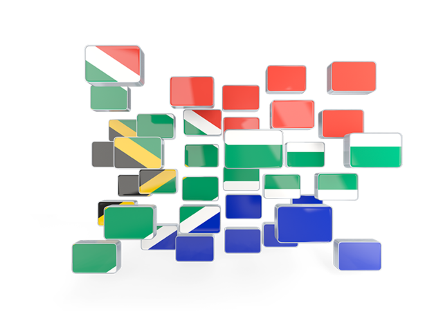 Square mosaic background. Download flag icon of South Africa at PNG format