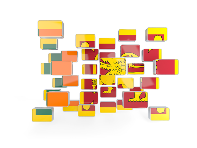 Square mosaic background. Download flag icon of Sri Lanka at PNG format