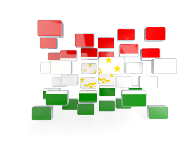 Square mosaic background. Download flag icon of Tajikistan at PNG format