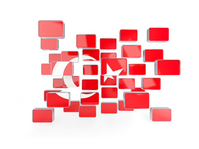Square mosaic background. Download flag icon of Turkey at PNG format