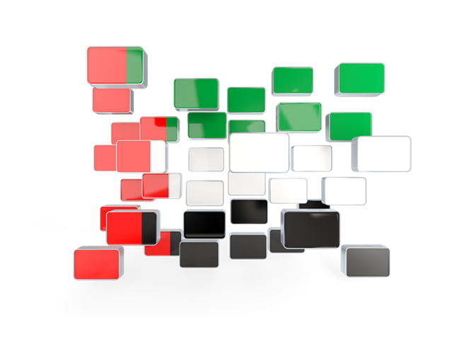 Square mosaic background. Download flag icon of United Arab Emirates at PNG format