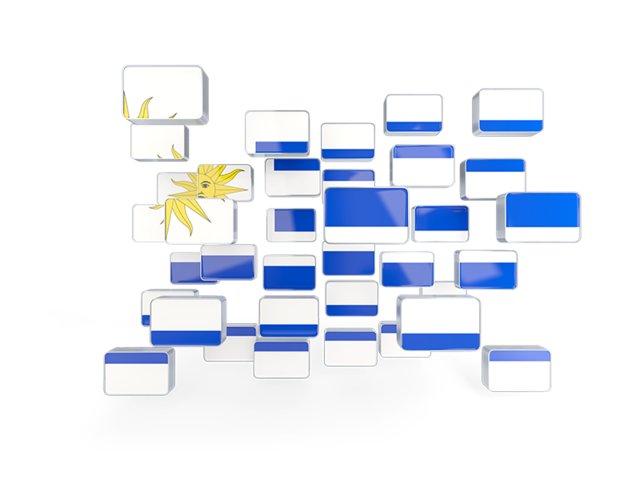 Square mosaic background. Download flag icon of Uruguay at PNG format