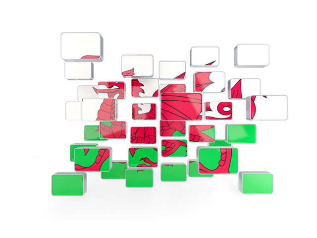 Square mosaic background. Download flag icon of Wales at PNG format