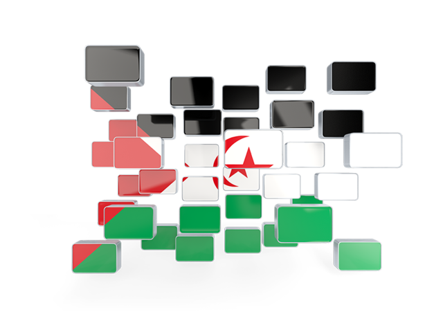 Square mosaic background. Download flag icon of Western Sahara at PNG format