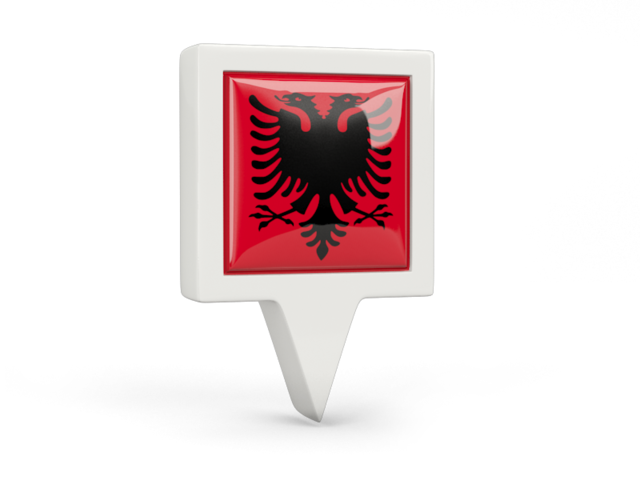 Square pin icon. Download flag icon of Albania at PNG format