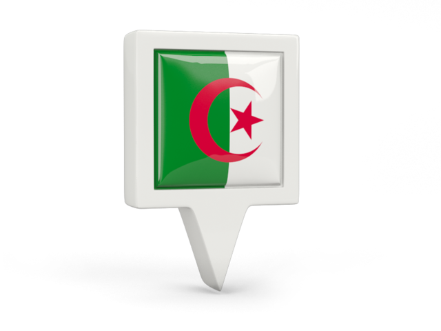 Square pin icon. Download flag icon of Algeria at PNG format