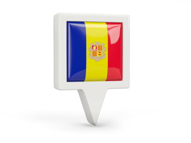 Square pin icon. Download flag icon of Andorra at PNG format