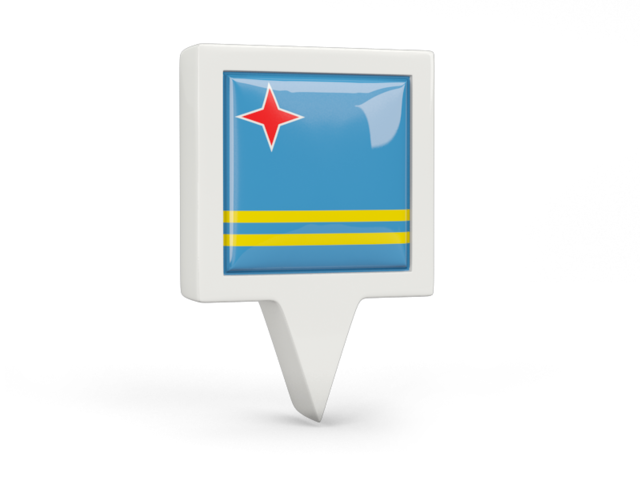 Square pin icon. Download flag icon of Aruba at PNG format