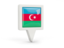 Azerbaijan. Square pin icon. Download icon.