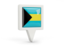 Bahamas. Square pin icon. Download icon.