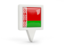 Belarus. Square pin icon. Download icon.