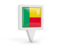 Benin. Square pin icon. Download icon.