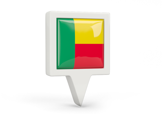 Square pin icon. Download flag icon of Benin at PNG format