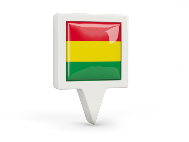 Square pin icon. Download flag icon of Bolivia at PNG format