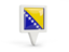 Bosnia and Herzegovina. Square pin icon. Download icon.