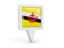 Brunei. Square pin icon. Download icon.