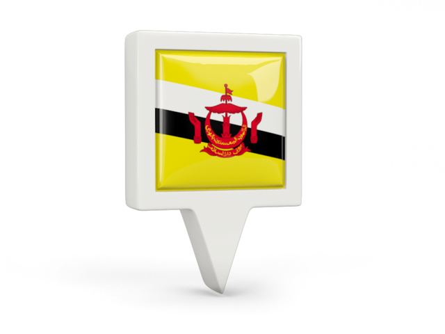 Square pin icon. Download flag icon of Brunei at PNG format