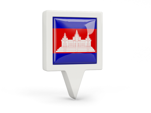 Square pin icon. Download flag icon of Cambodia at PNG format