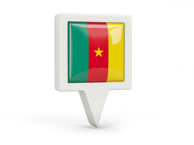 Square pin icon. Download flag icon of Cameroon at PNG format