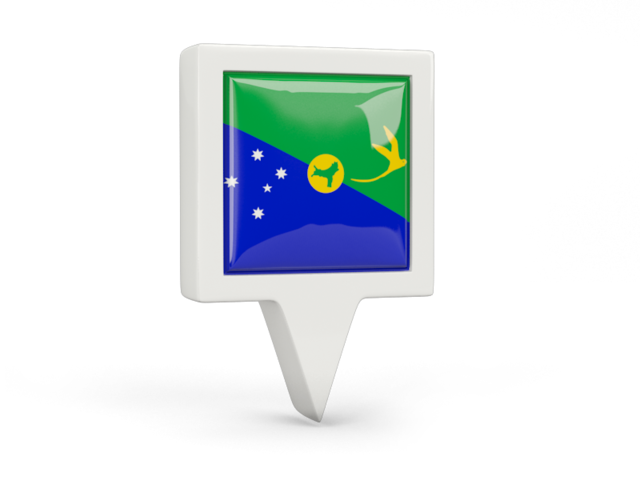 Square pin icon. Download flag icon of Christmas Island at PNG format