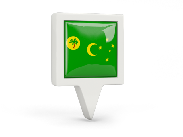 Square pin icon. Download flag icon of Cocos Islands at PNG format