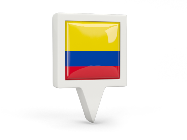 Квадратный флажок. Скачать флаг. Колумбия