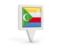 Comoros. Square pin icon. Download icon.