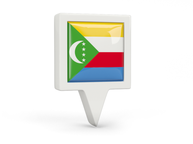 Square pin icon. Download flag icon of Comoros at PNG format