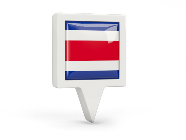Square pin icon. Download flag icon of Costa Rica at PNG format