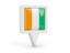 Cote d'Ivoire. Square pin icon. Download icon.