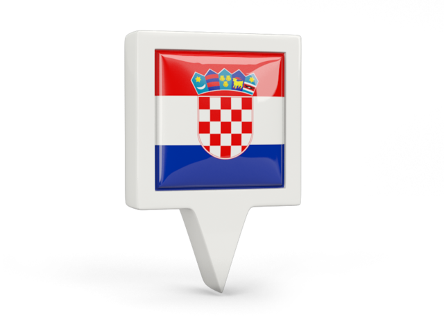 Квадратный флажок. Скачать флаг. Хорватия