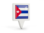 Cuba. Square pin icon. Download icon.