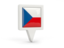 Czech Republic. Square pin icon. Download icon.