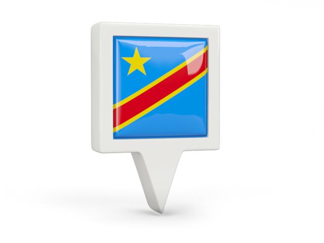 Квадратный флажок. Скачать флаг. Демократическая Республика Конго