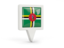 Dominica. Square pin icon. Download icon.