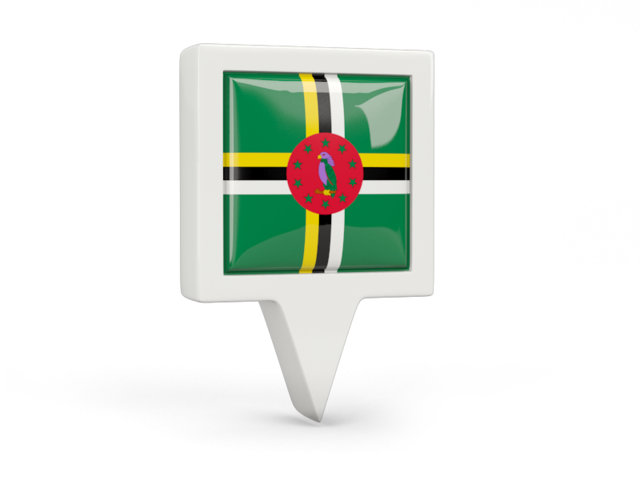 Square pin icon. Download flag icon of Dominica at PNG format