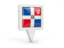 Dominican Republic. Square pin icon. Download icon.