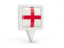 England. Square pin icon. Download icon.