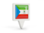 Equatorial Guinea. Square pin icon. Download icon.