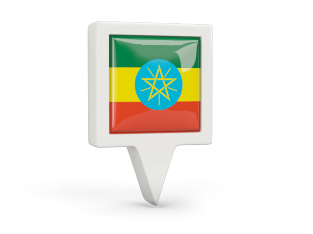 Квадратный флажок. Скачать флаг. Эфиопия