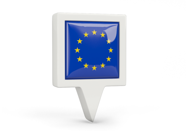 Square pin icon. Download flag icon of European Union at PNG format